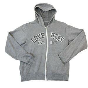 VEGAS hoodie jacket size large gray soft